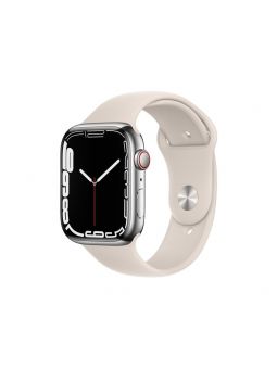 Apple Watch S7 GPS + Cellular 45mm Acero Inoxidable Plata con Correa Deportiva Beige