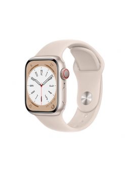 Apple Watch S8 GPS + Cellular 41mm aluminio blanco estrella y correa deportiva blanco estrella