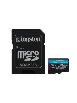 Tarjeta MicroSD Kingston Canvas Go Plus Gen4 256GB 200MBs A2 U3 V30 con Adaptador