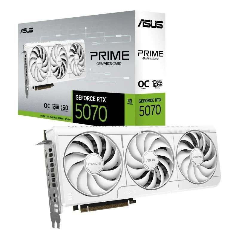 ASUS PRIME RTX 5070 OC 12GB GDDR7 Blanco
